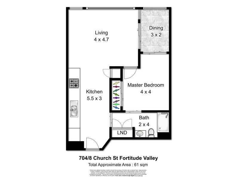 704/8 Church Street, Fortitude Valley QLD 4006 Floorplan