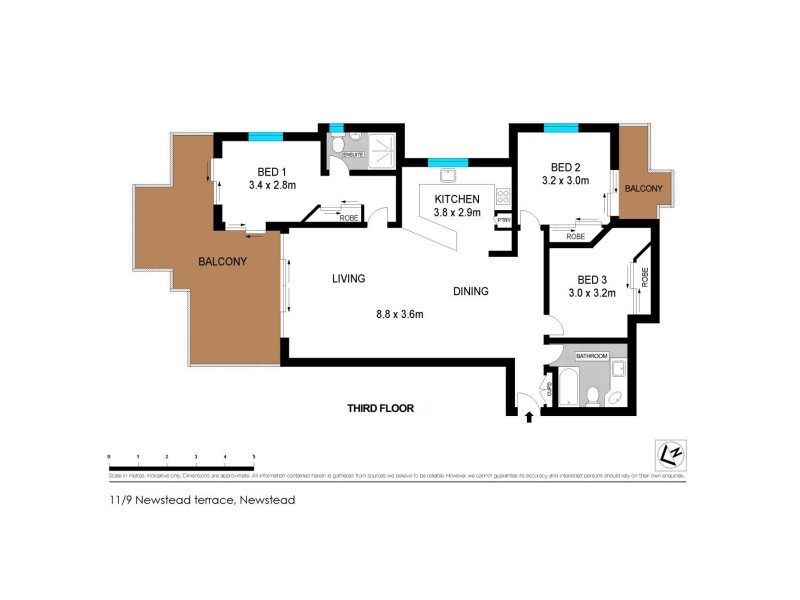 11/9 Newstead Avenue, Newstead QLD 4006 Floorplan