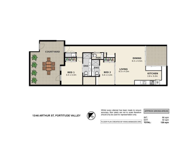 13/46 Arthur Street, Fortitude Valley QLD 4006 Floorplan