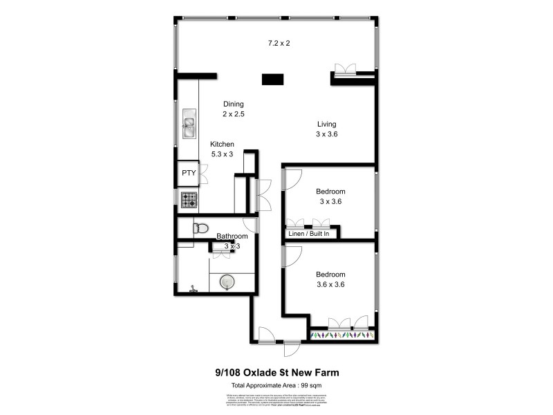 9/108 Oxlade Drive, New Farm QLD 4005 Floorplan