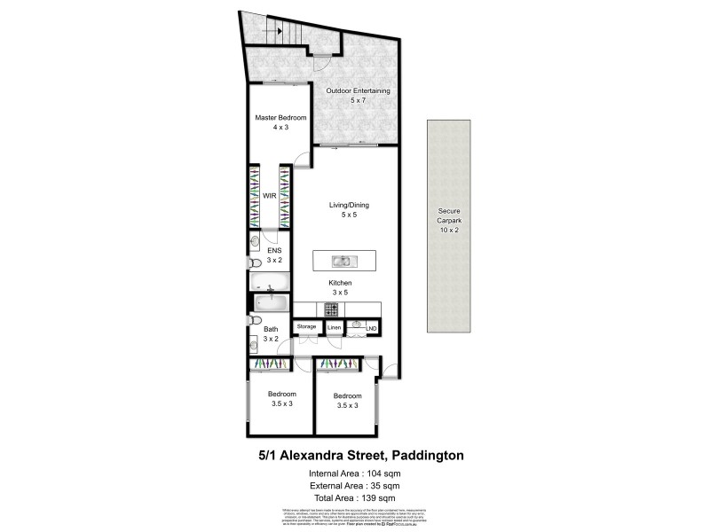 5/1 Alexandra Street, Paddington QLD 4064 Floorplan