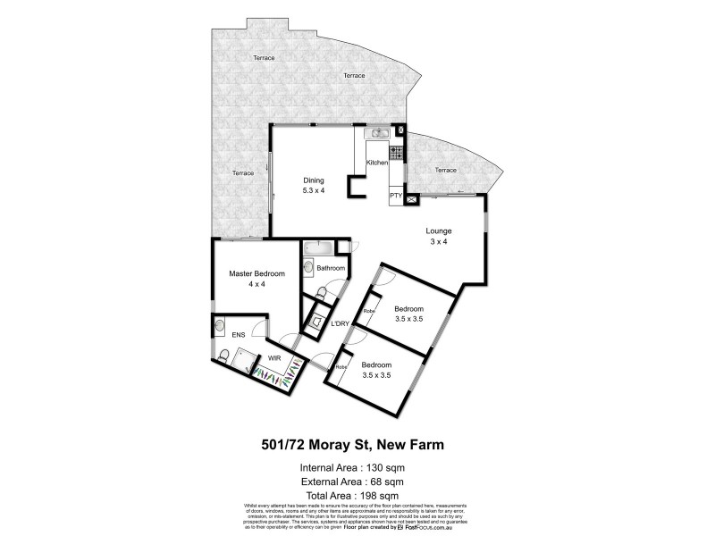 501/72 Moray Street, New Farm QLD 4005 Floorplan