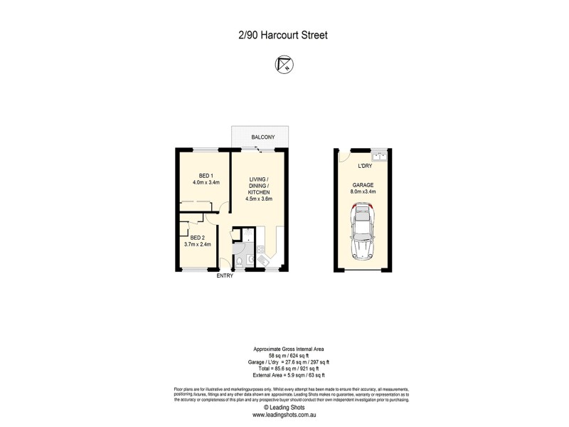 2/90 Harcourt Street, New Farm QLD 4005 Floorplan