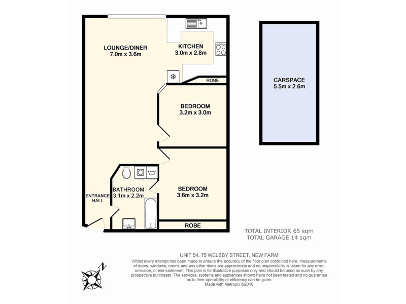 54/75 Welsby Street, New Farm QLD 4005 Floorplan