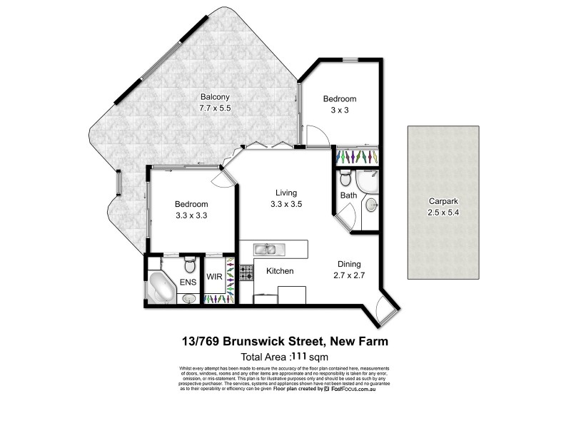 13/769 Brunswick Street, New Farm QLD 4005 Floorplan
