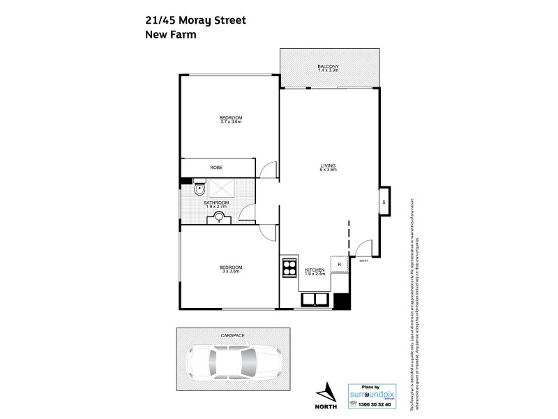 21/45 Moray Street, New Farm QLD 4005 Floorplan