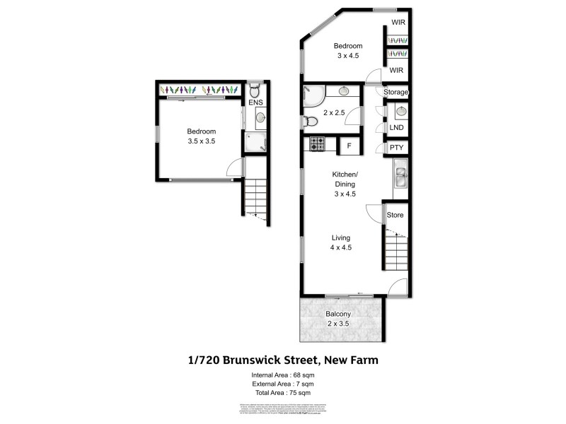 1/720 Brunswick Street, New Farm QLD 4005 Floorplan