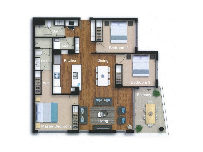 3307/310 Hamilton Reach, Hamilton QLD 4007 Floorplan