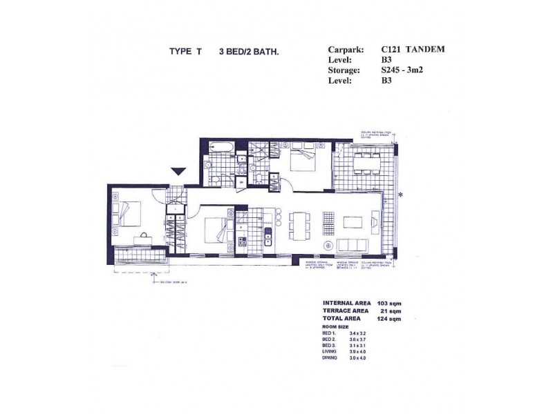 3109/3 Parkland Boulevard, Brisbane City QLD 4000 Floorplan