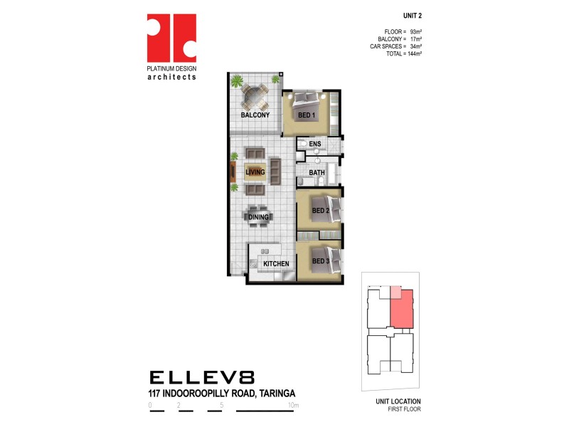 2/117 Indooroopilly Road, Taringa QLD 4068 Floorplan