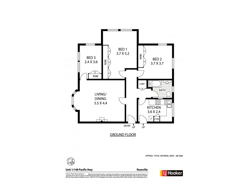 1/148 Pacific Highway, Roseville NSW 2069 Floorplan