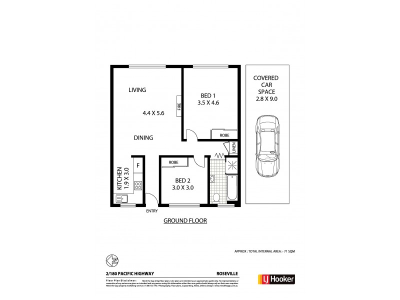 2/180 Pacific Highway, Roseville NSW 2069 Floorplan
