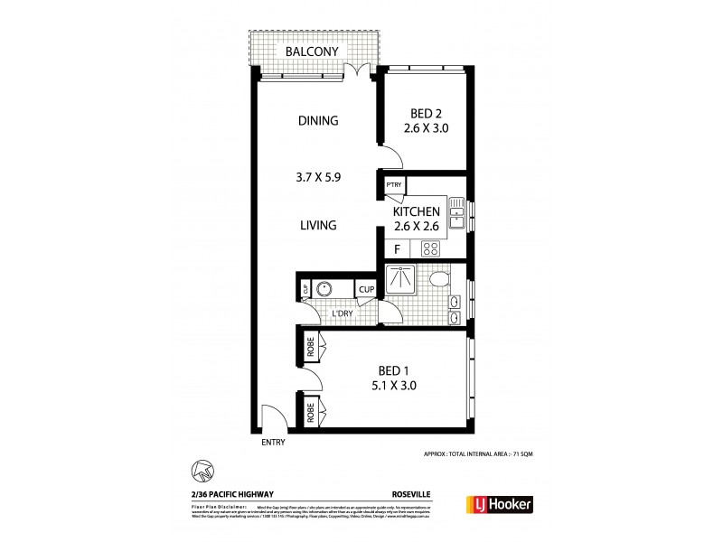 2/36 Pacific Highway, Roseville NSW 2069 Floorplan