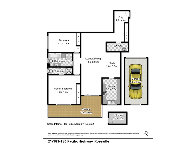 21/181-185 Pacific Highway, Roseville NSW 2069 Floorplan