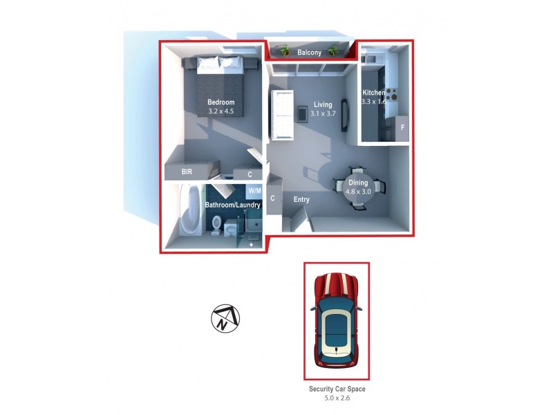 2C/16 Bligh Place, Randwick NSW 2031 Floorplan