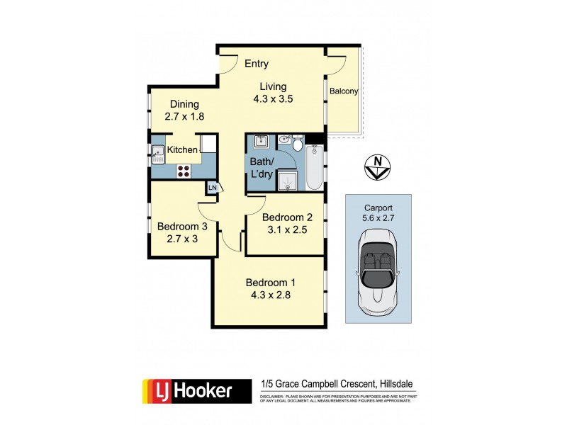 1/5 Grace Campbell Crescent, Hillsdale NSW 2036 Floorplan