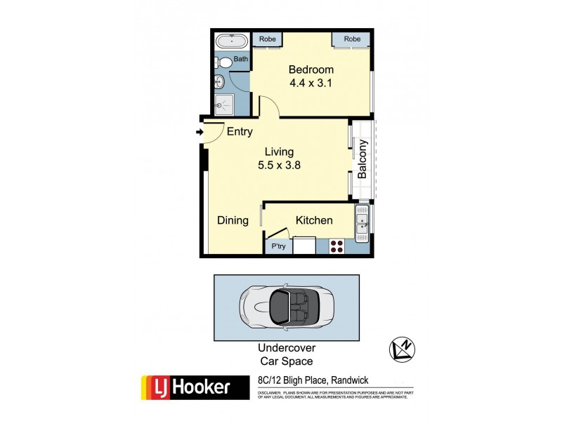 8c/12 Bligh Place, Randwick NSW 2031 Floorplan
