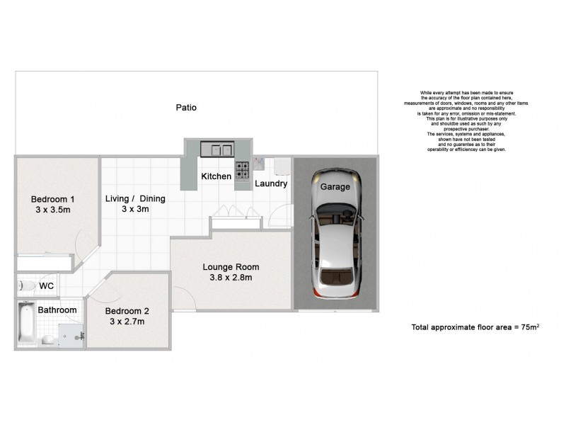 1/13A Merrell Street, North Booval QLD 4304 Floorplan