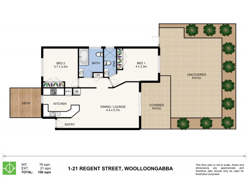1/21 Regent Street, Woolloongabba QLD 4102 Floorplan