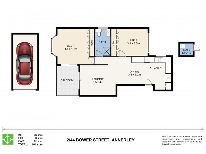 2/44 Bower Street, Annerley QLD 4103 Floorplan