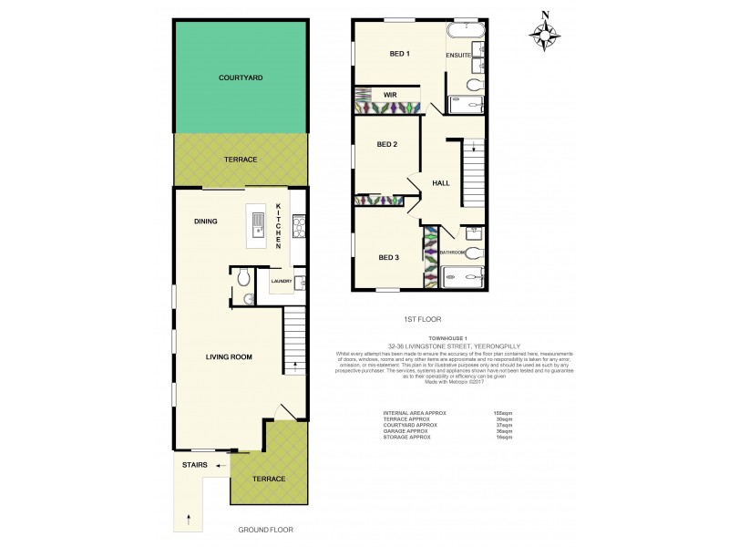 1/36 Livingstone Street, Yeerongpilly QLD 4105 Floorplan