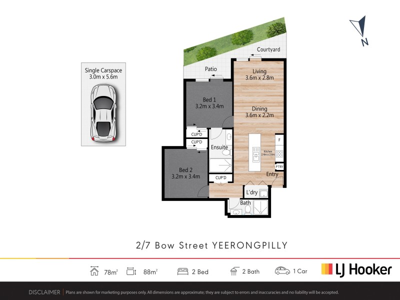 2/7 Bow Street, Yeerongpilly QLD 4105 Floorplan