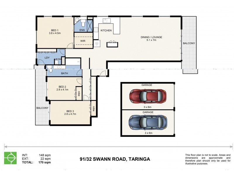91B/32 Swann Road, Taringa QLD 4068 Floorplan