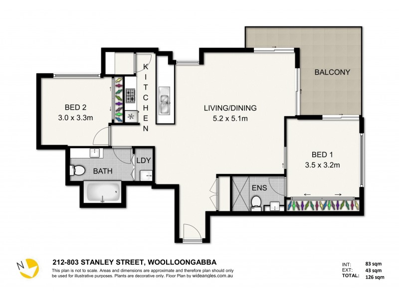 212/803 Stanley Street, Woolloongabba QLD 4102 Floorplan
