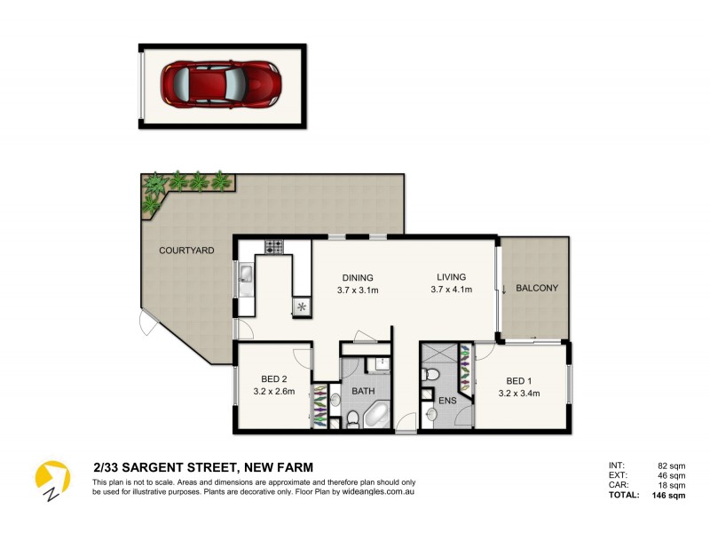 2/33 Sargent Street, New Farm QLD 4005 Floorplan