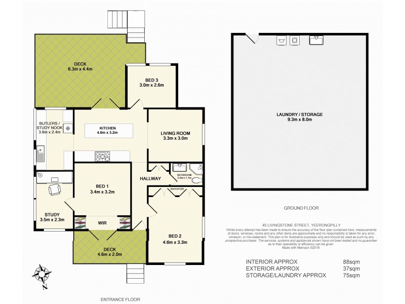 45 Livingstone Street, Yeerongpilly QLD 4105 Floorplan