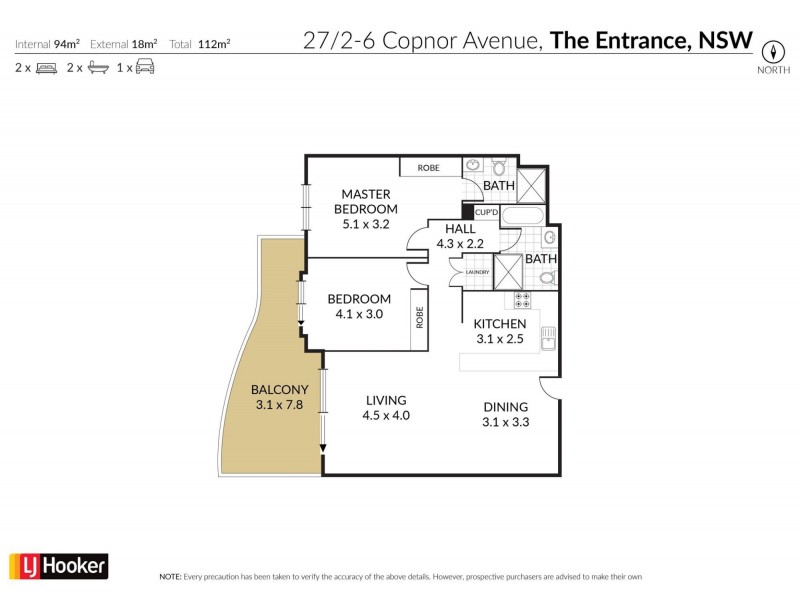 27/2-6 Copnor Ave, The Entrance NSW 2261 Floorplan