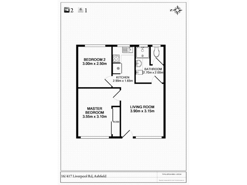 16/417 Liverpool Road, Ashfield NSW 2131 Floorplan