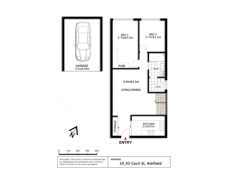 14/43 Cecil Street, Ashfield NSW 2131 Floorplan