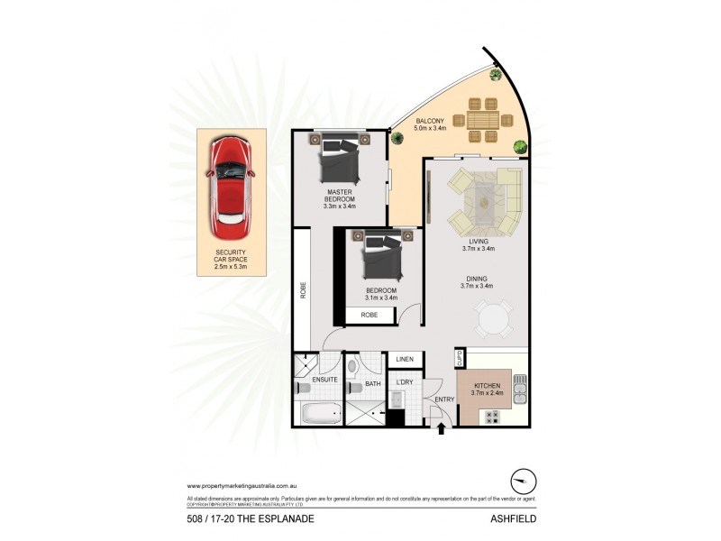 508/17-20 The Esplanade, Ashfield NSW 2131 Floorplan