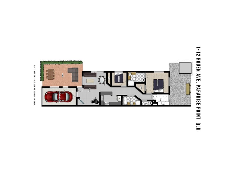1/12 Rouen Avenue, Paradise Point QLD 4216 Floorplan