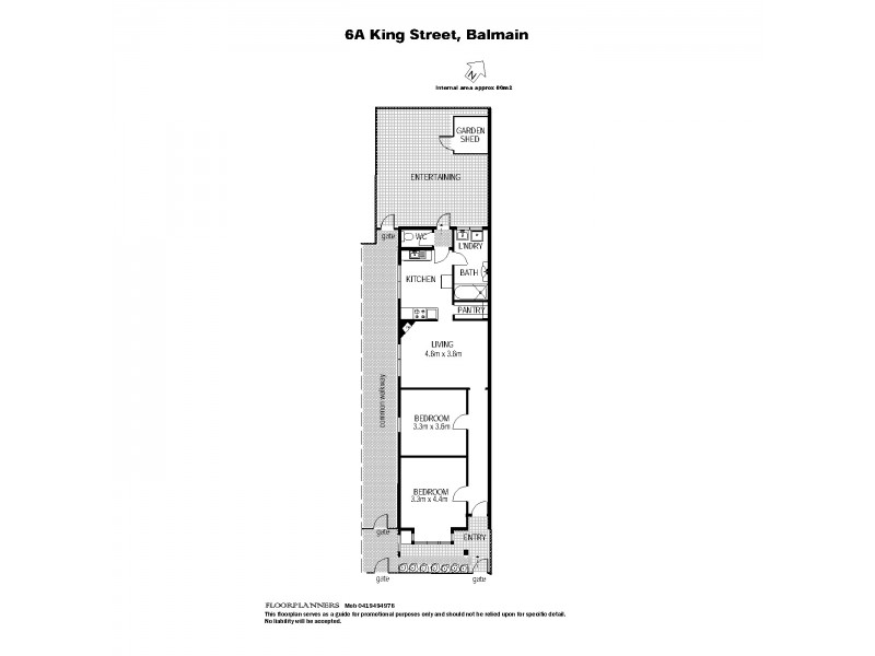 6 A King Street, Balmain NSW 2041 Floorplan