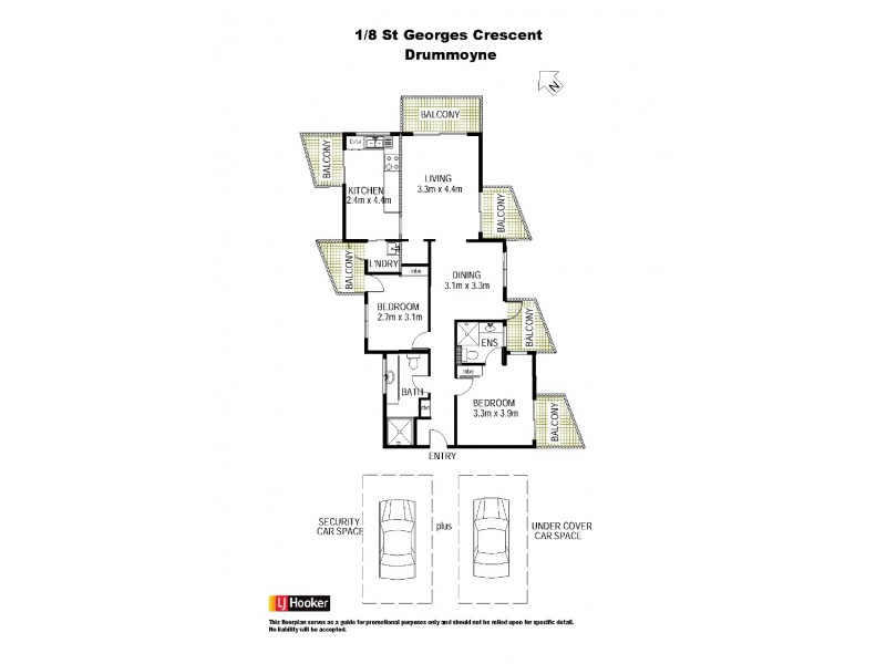 1/8 St Georges Crescent, Drummoyne NSW 2047 Floorplan