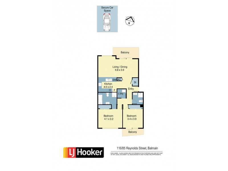 116/85 Reynolds Street, Balmain NSW 2041 Floorplan