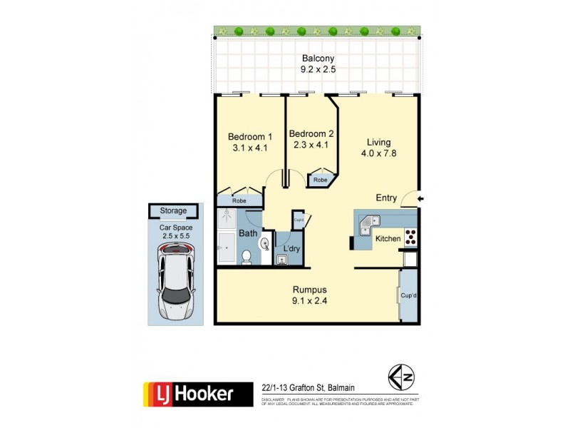 22/1-13 Grafton Street, Balmain NSW 2041 Floorplan