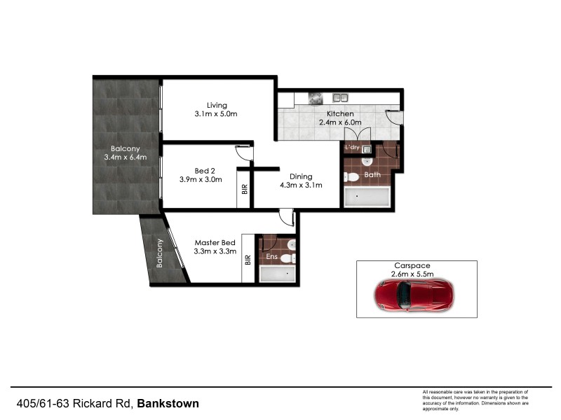 Apartment 405/61-63 Rickard Road, Bankstown NSW 2200 Floorplan