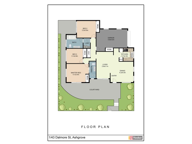 1/43 Dalmore Street, Ashgrove QLD 4060 Floorplan