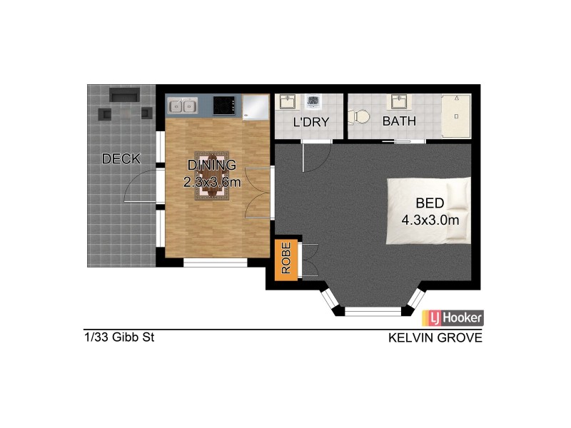 1/33 Gibb Street, Kelvin Grove QLD 4059 Floorplan