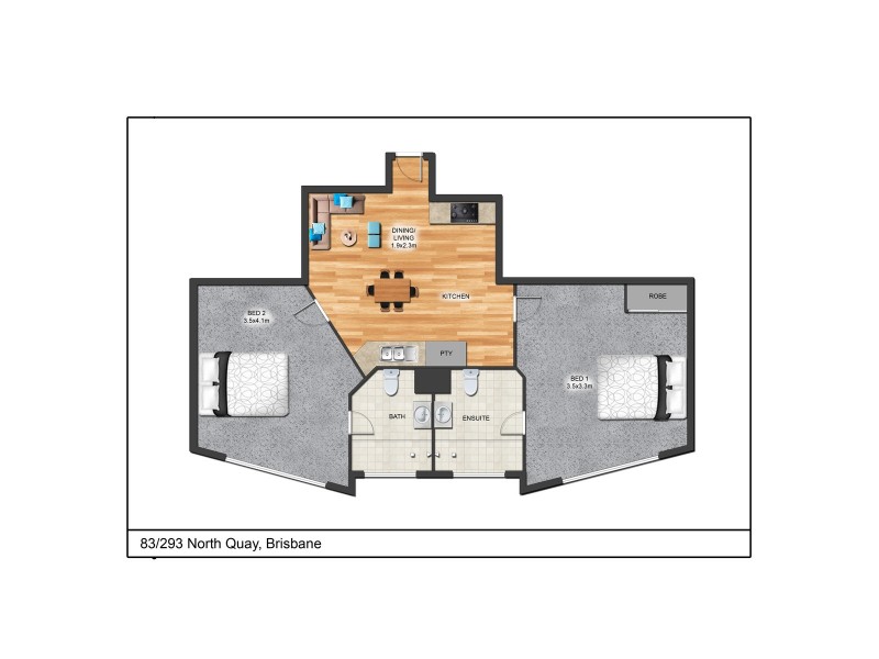 83/293 North Quay, Brisbane City QLD 4000 Floorplan