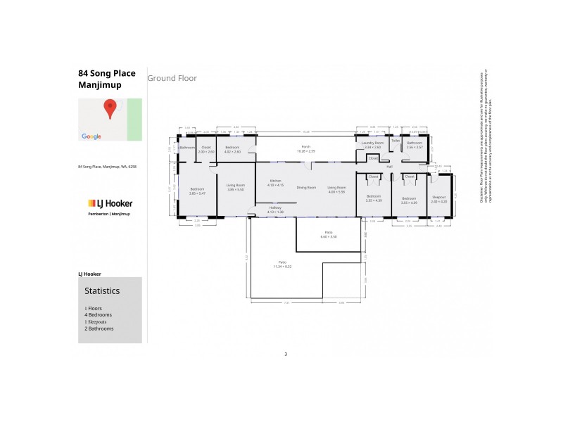 84 Song Place (Perup), Manjimup WA 6258 Floorplan