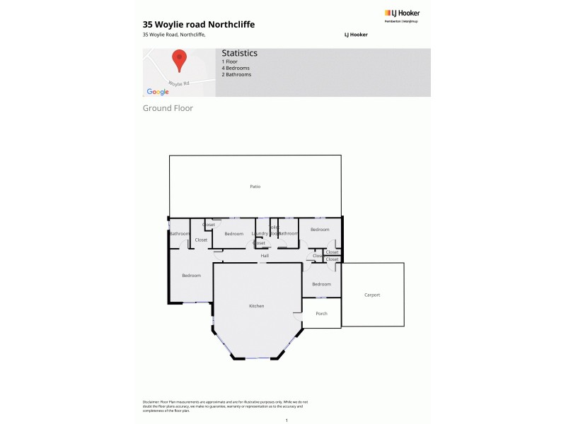 35 Woylie Road, Northcliffe WA 6262 Floorplan