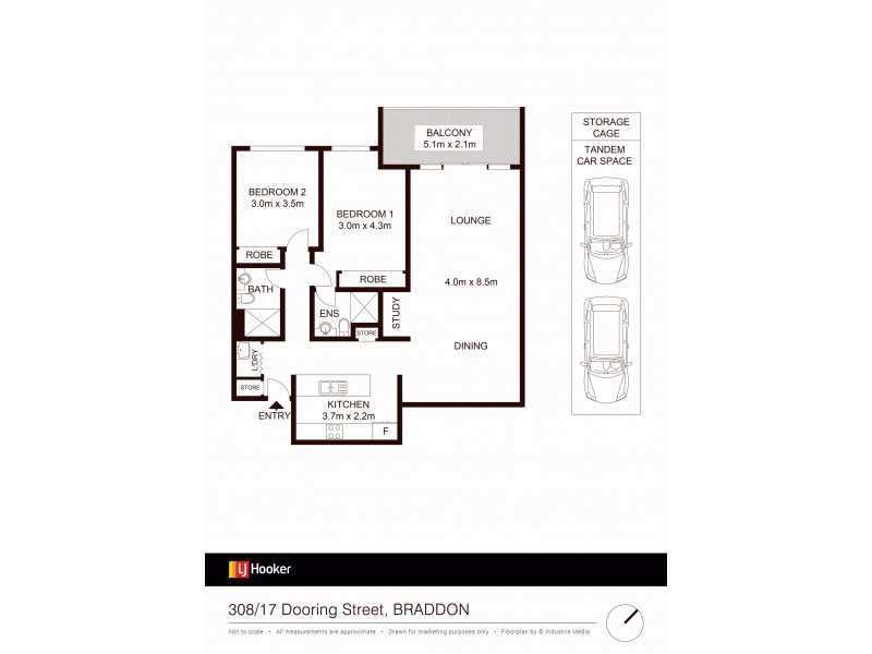 308/17 Dooring St, Braddon ACT 2612 Floorplan