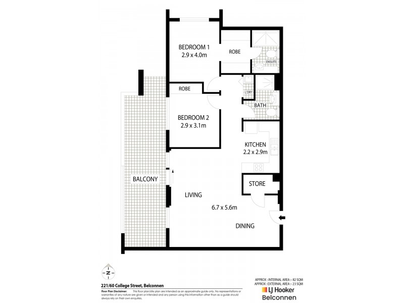 221/60 College Street, Belconnen ACT 2617 Floorplan