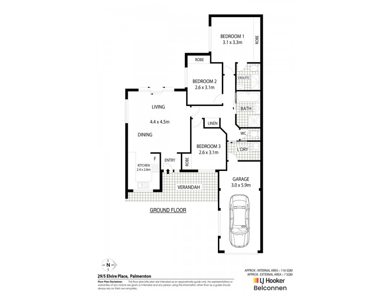 29/5 Elvire Place, Palmerston ACT 2913 Floorplan
