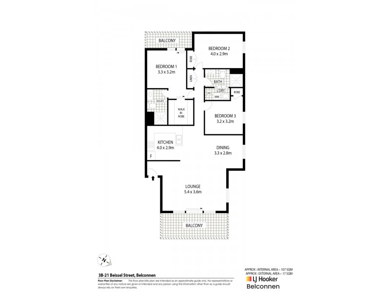 3B/21 Beissel Street, Belconnen ACT 2617 Floorplan