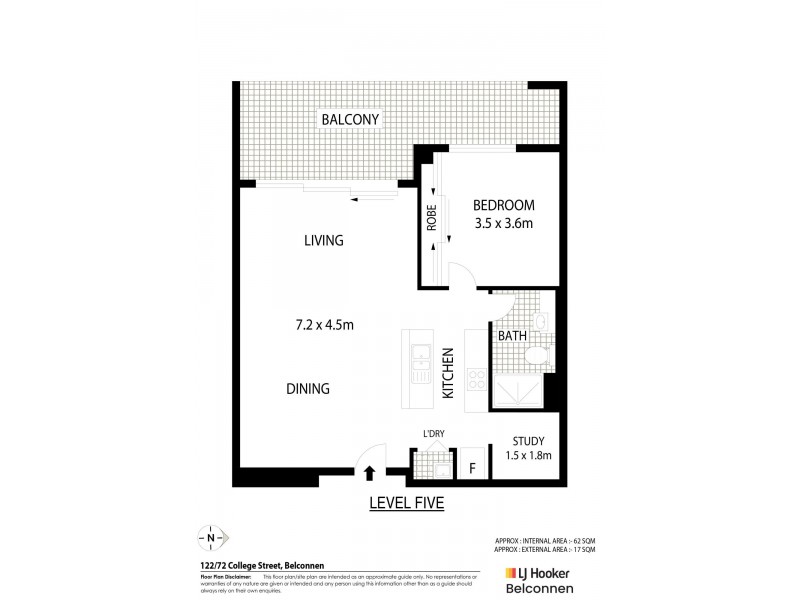 122/72 College Street, Belconnen ACT 2617 Floorplan
